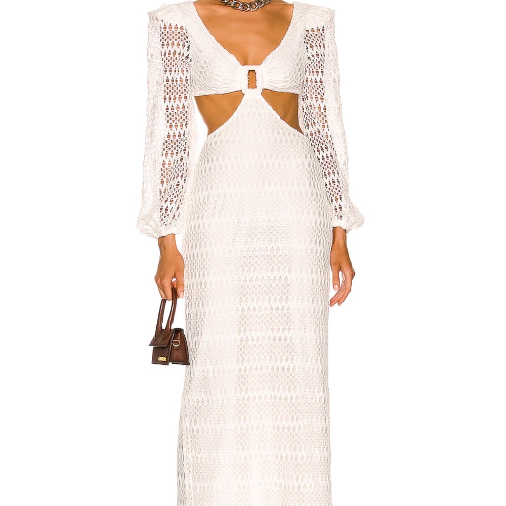 Patbo white crochet maxi dress